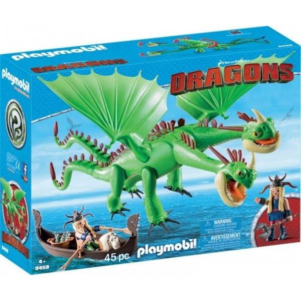 Ο Πέτρος Και Η Πέτρα Με Τον Δικέφαλο Δράκο Ρέψιμο Και Αναγούλα 9458 Playmobil Dragons