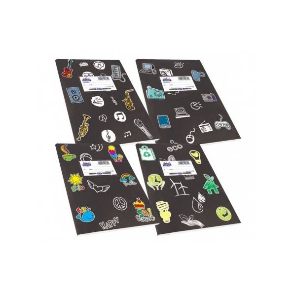 SKAG Super Διεθνές Τετράδιο Μαύρο Χρωματιστό Fancy 17x25, 50 Φύλλων - 246842