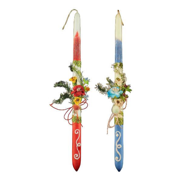 ΛΑΜΠΑΔΑ ΧΕΙΡΟΠΟΙΗΤΗ ΛΠ4309 38 εκ. 2 ΣΧΕΔΙΑ ΚΟΚΚΙΝΟ και ΓΑΛΑΖΙΟ