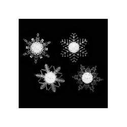 Χριστουγεννιάτικο Στολίδι Χιονονιφάδα με LED 10εκ. 4σχ.