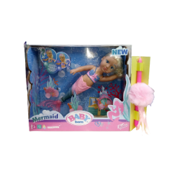 Παιχνιδολαμπάδα Baby Born Κούκλα Little Sister Γοργόνα 46εκ. (ZF829370)