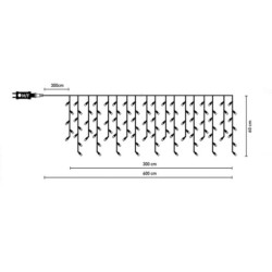 120 ΛΑΜΠΑΚΙΑ LED ΒΡΟΧΗ 240Χ60CM ΜΕ ΜΕΤΑΣΧΗΜΑΤΙΣΤΗ ΨΥΧΡΟ ΛΕΥΚΟ ΜΕ ΠΡΟΓΡΑΜΜΑ
