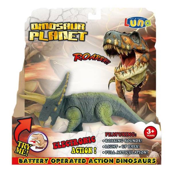 ΔΕΙΝΟΣΑΥΡΟΣ Τρικεράτοπας 24Χ8,3Χ25εκ. ΗΧΟΣ ΚΑΙ ΦΩΣ LUNA