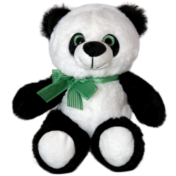AMEK TOYS Panda με πράσινη κορδέλα 18cm