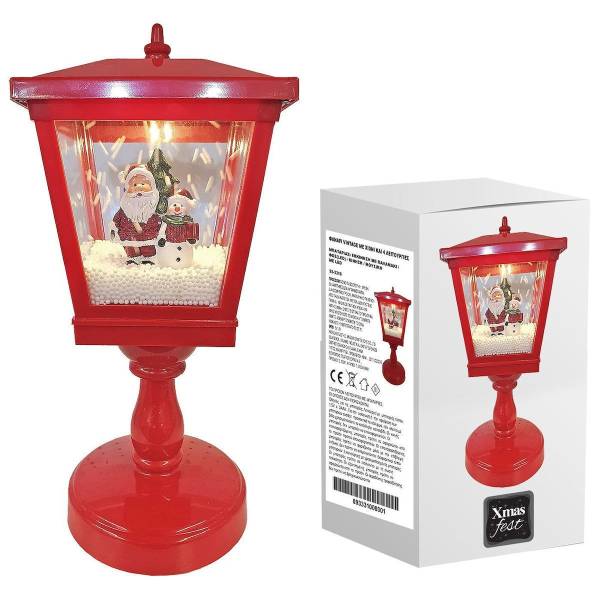 XMASfest Φανάρι vintage με χιόνι και 4 λειτουργίες