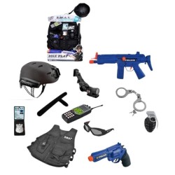 Σετ Αστυνομικού SWAT Με Γιλέκο, 2 Όπλα &amp; Αξεσουάρ Με Ήχο 11τμχ
