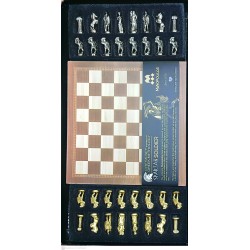 Manopoulos Χειροποίητο Σετ Σκακιού - Σπαρτιάτης πολεμιστής, χρυσό και ασήμι Σκακιέρα 20 cm