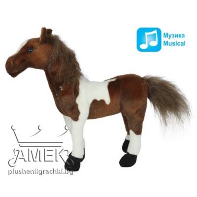 AMEK TOYS HORSE ZEBRA 30CM με ΗΧΟ 040835-4