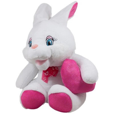 ΑΜΕΚ RABBIT W/HEART WHITE 50CM +MUS