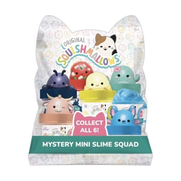 Squishmallows - Blind Slime-μπρελόκ με topper σε βαζάκι (6 σχέδια)