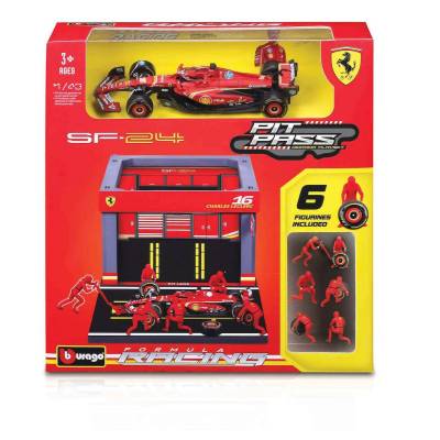 Bburago 1/43 F1 Pit Pass - Ferrari Charles Leclerc