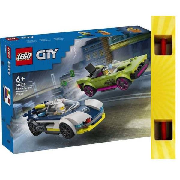 LEGO city κυνηγητό αυτοκινήτου αστυνομίας και muscle car 60415 Δώρο Λαμπάδα