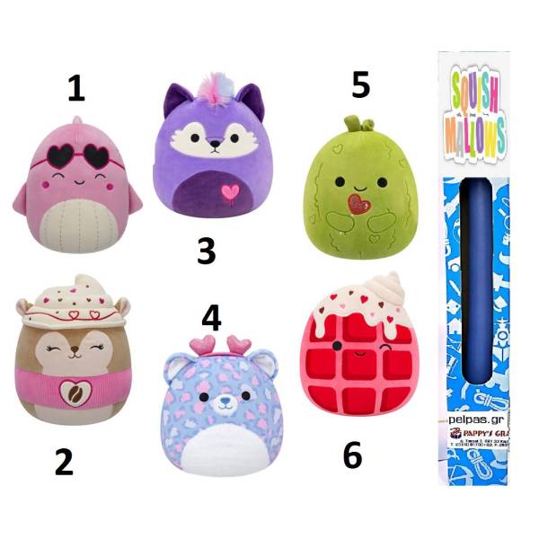 Παιχνιδολαμπάδα Squishmallows-Valentine- Λούτρινα 19cm W3 (6 σχέδια)