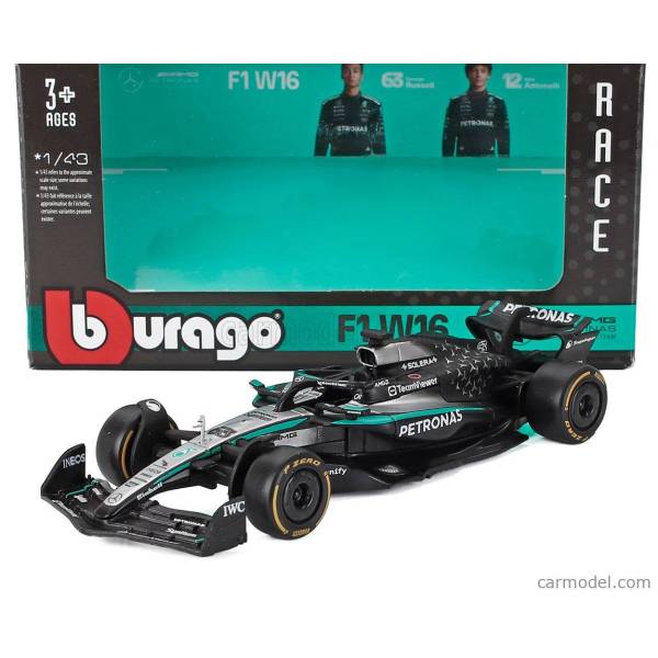Bburago 1:43 George Russell Mercedes-AMG F1 W16 ...
