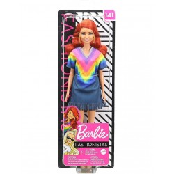 Mattel Barbie Fashionistas Κούκλα Num 141 Με Μακριά Κόκκινα Μαλλιά Χρυσές Μπότες FBR37 GHW55