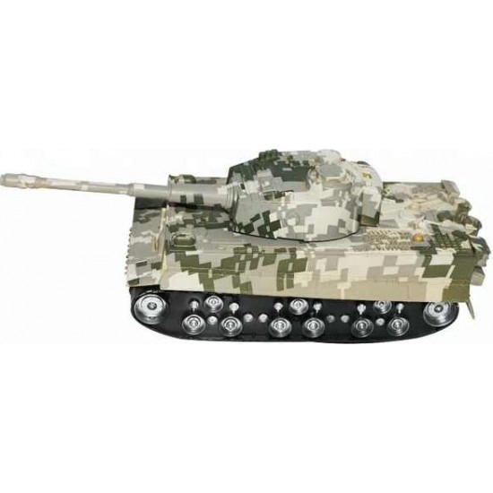 ZITA TOYS Military Tank - Τηλεκατευθυνόμενο Τανκς Με Χειριστήριο Τιμόνι Επαναφορτιζόμενο 1-32 (Ήχοι,Φως,360° Κίνηση Κανονιού)