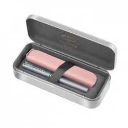 PARKER ΣΕΤ ΔΩΡΟΥ PARKER  ROLLERBALL VECTOR XL SILVER-BLUE CT+ ΘΗΚΗ ΣΕ ΜΕΤΑΛΛΙΚΟ ΚΟΥΤΙ 