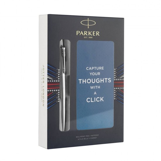 Σετ Κασετίνα Δώρου Στυλό Jotter Stainless Steel CT Ballpoint με Σημειωματάριο 1171.1215.08