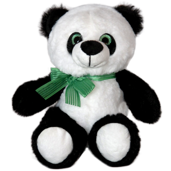AMEK TOYS Panda με πράσινη κορδέλα 18cm