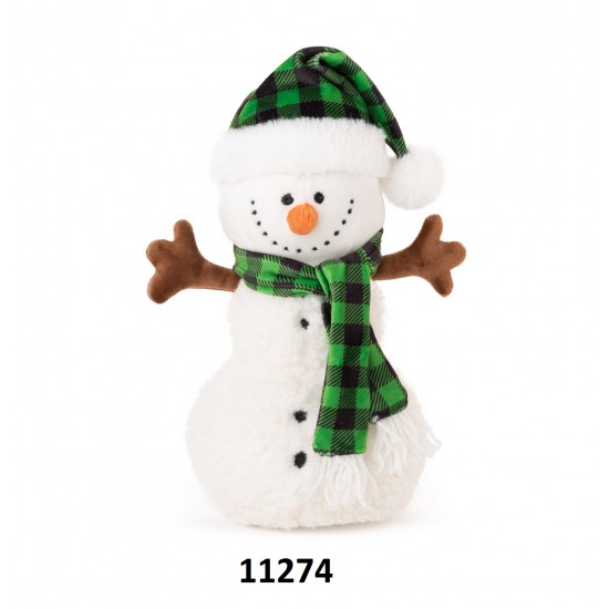 AMEK TOYS SNOWMAN W HAT GREEN 26CM-RED-BLACK