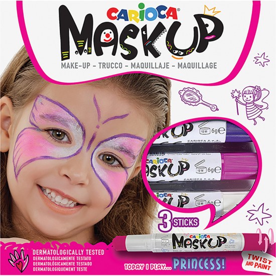 ΒΑΦΕΣ ΠΡΟΣΩΠΟΥ 3ΤΕΜ CARIOCA MASKUP (ΜΩΒ-ΡΟΖ-ΛΕΥΚΟ) Carioca 43049