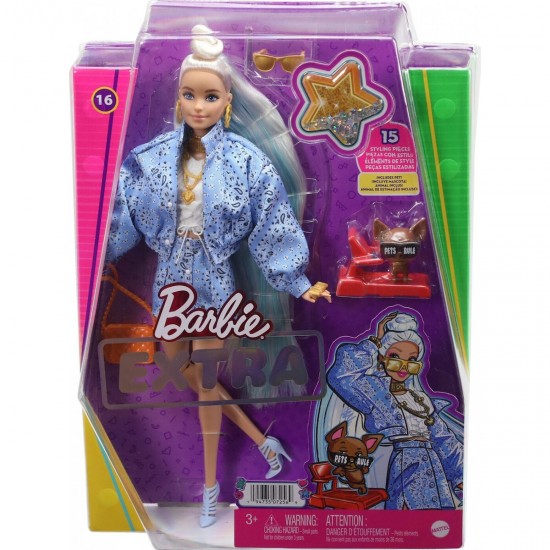 BARBIE Mattel Κούκλα Barbie Extra Blonde Bandana για 3+ Ετών