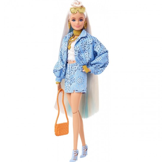 BARBIE Mattel Κούκλα Barbie Extra Blonde Bandana για 3+ Ετών