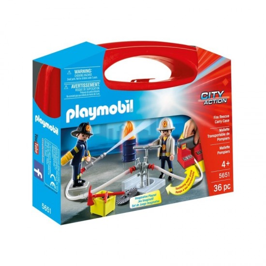 Playmobil Βαλιτσάκι Πυροσβέστες Με Αντλία Νερού 5651