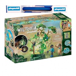 Παιχνιδολαμπάδα Playmobil Wiltopia Τροπικό Δέντρο και Εξερευνητές για 4-10 ετών