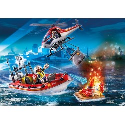 Playmobil Σετ  City Life Πυροσβεστικό Σκάφος Και Ελικόπτερο 10466