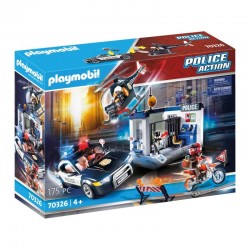 Playmobil Police Action Αστυνομικός Σταθμός Με Ελικόπτερο Και Περιπολικό 70326