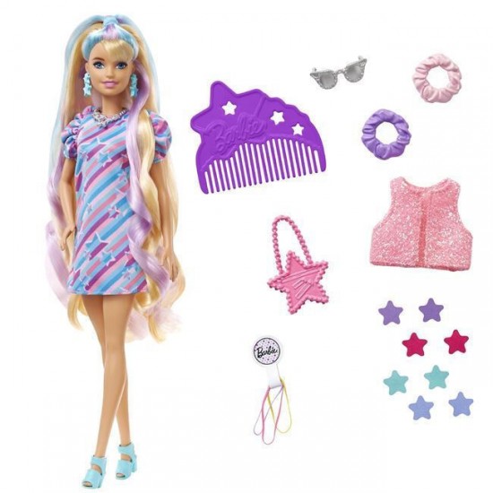 Παιχνιδολαμπάδα Barbie Totally Hair-Stars HCM88 για 3+ Ετών Mattel