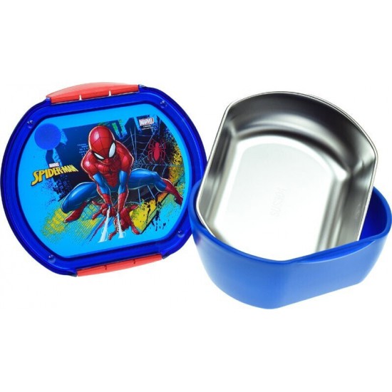 GIM ΔΟΧΕΙΟ ΦΑΓΗΤΟΥ ΑΝΟΞΕΙΔΩΤΟ ΑΤΣΑΛΙ  SS 680ML SPIDERMAN BLUE NET