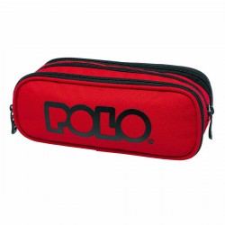 Polo Triple Red 9-37-005-3000 Κασετίνα με 3 Θήκες σε Κόκκινο χρώμα