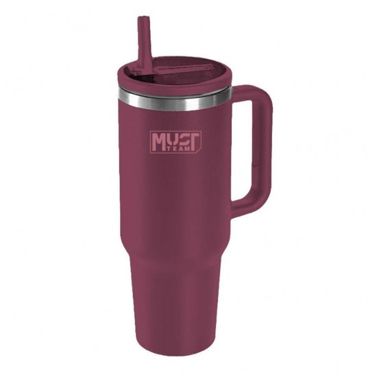 MUST Ποτήρι Ανοξείδωτο Θερμός 1.200ml Με Καλαμάκι 14,6x27Εκ Μπορντό Must Team MUST Ποτήρι Ανοξείδωτο Θερμός 1.200ml Με Καλαμάκι 14,6x27Εκ Μπορντό Must Team