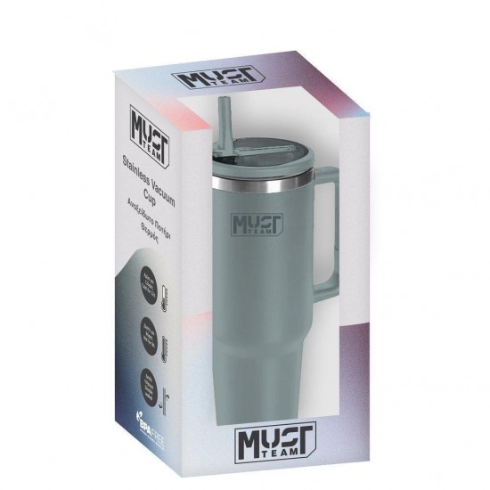 MUST Ποτήρι Ανοξείδωτο Θερμός 1.200ml Με Καλαμάκι 14,6x27Εκ Πράσινο Must Team MUST Ποτήρι Ανοξείδωτο Θερμός 1.200ml Με Καλαμάκι 14,6x27Εκ Πράσινο Must Team
