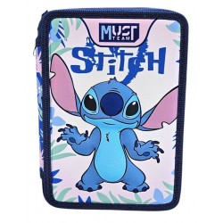 MUST Κασετίνα Διπλή Γεμάτη 15x5x21 Lilo & Stitch Flowers 000565022
