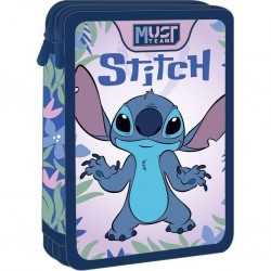 MUST Κασετίνα Διπλή Γεμάτη 15x5x21 Lilo & Stitch Flowers 000565022