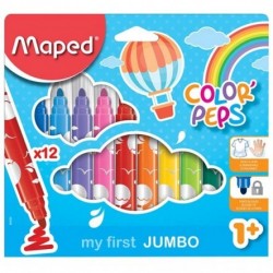 Maped Color Peps My Firts Jumbo Μαρκαδόροι Maxi 12 Τεμάχια Σε Χάρτινη Συσκευασία 846020