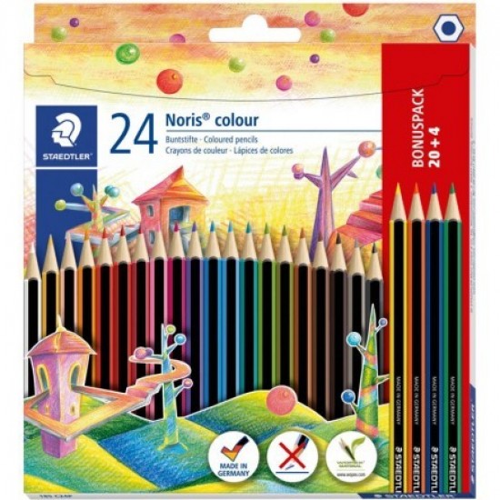 STAEDTLER Noris Colour Ξυλομπογίες 20Τμχ Και 4 Δώρο 04-04-0609