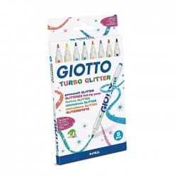 Giotto Μαρκαδόροι Ζωγραφικής Turbo Glitter 8 Τεμ