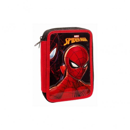 GIM Spiderman Black Κασετίνα Διπλή Γεμάτη 337-70100