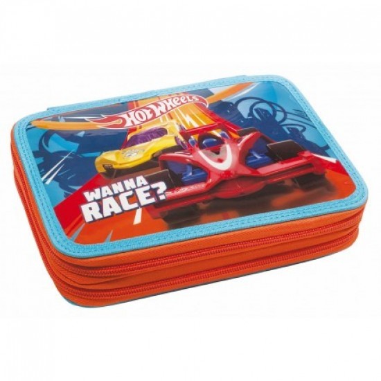 GIM Hot Wheels Κασετίνα Διπλή Γεμάτη 349-23100