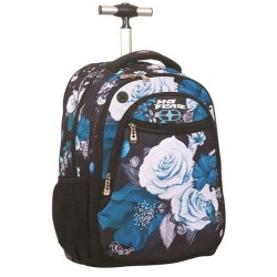 BMU Blue Flowers Trolley Backpack 347-56074