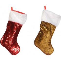 Χριστουγεννιάτικη Διακοσμητική Κάλτσα, με Πούλιες 50cm 4771