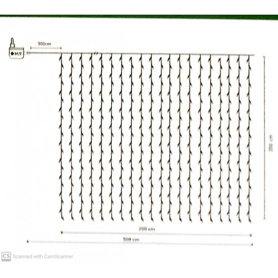 400 LED ΚΟΥΡΤΙΝΑ ΜΕ ΜΕΤΑΣΧΗΜΑΤΙΣΤΗ ΕΣΩΤΕΡΙΚΟΥ & ΕΞΩΤΕΡΙΚΟΥ ΧΩΡΟΥ ΜΕ ΠΡΟΓΡΑΜΜΑ ΘΕΡΜΟ ΛΕΥΚΟ 2m x 2m